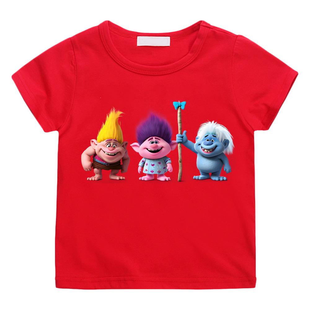 2026 New Trolls World Tour Kids Streetwear TShirt Summer Tshirt Cute Cartoon Tops Fashion Casual Baby Toddler Short Sleeve Top M