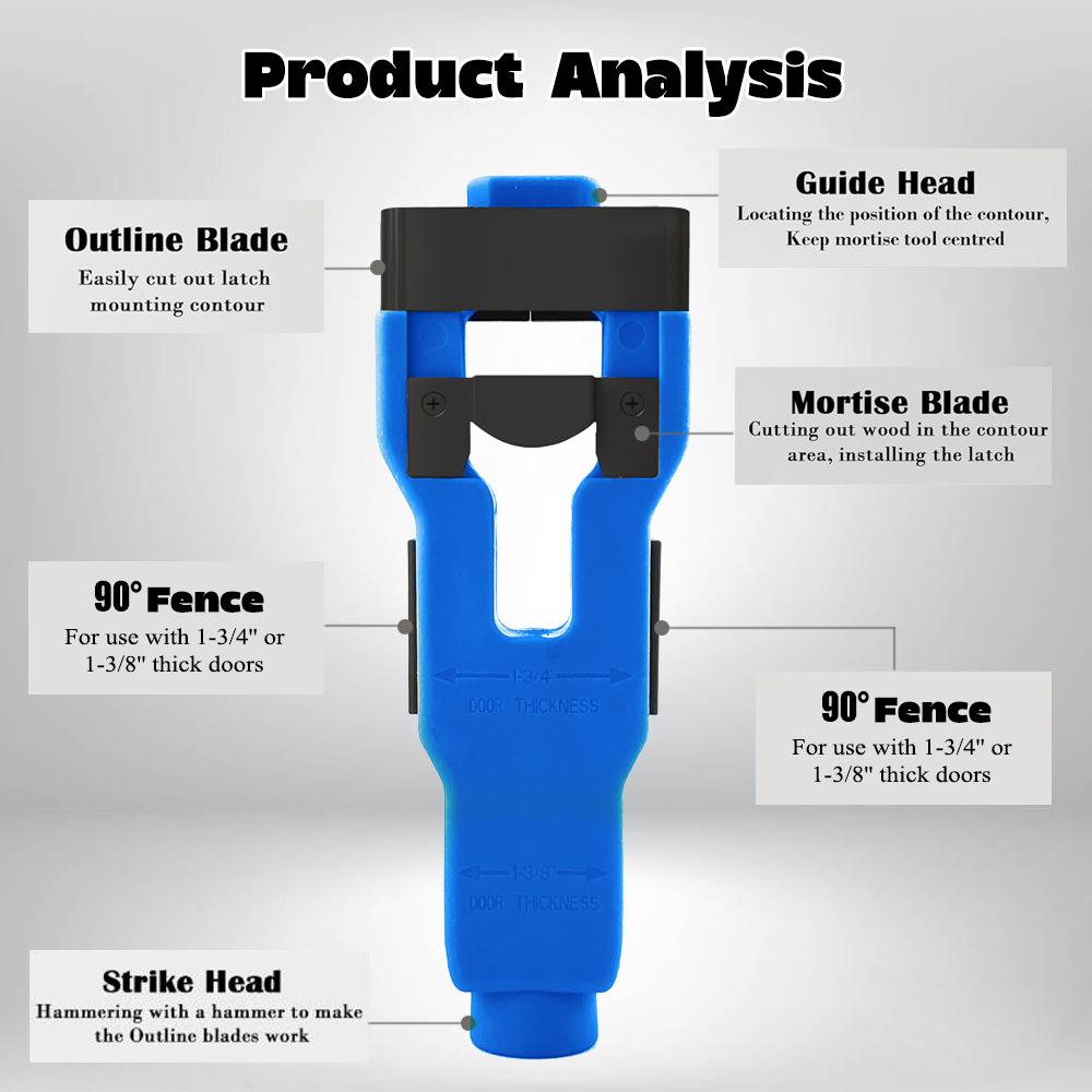 Professional Mortise Door Latch Tool Kit - Essential for Easy Material Removal and Latch Installation