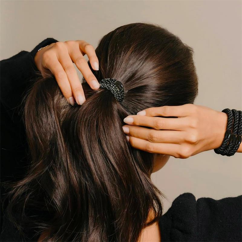 8Pcs Hair Bands, Elastic Hair Ties, Hair Accessories for Girls, Cotton Bands Soft Woven Ponytail Holders for Thick Hair and Curly Hair