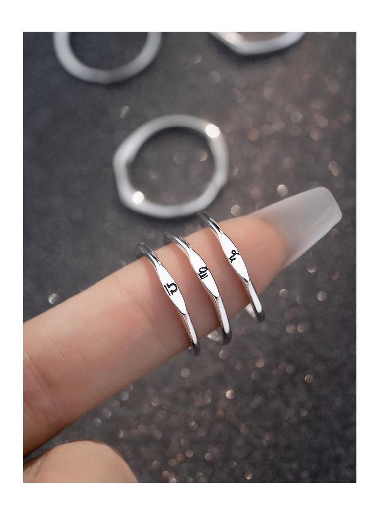 Bague Réglable en Argent S925 Arbre Banyan Constellation Scorpion pour Femme