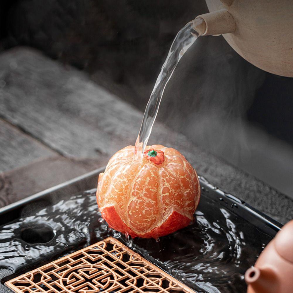 Simulated Peeled Orange Tea Pet Corrosion-resistant Tangerine Tea Table Ornament  Tea Room