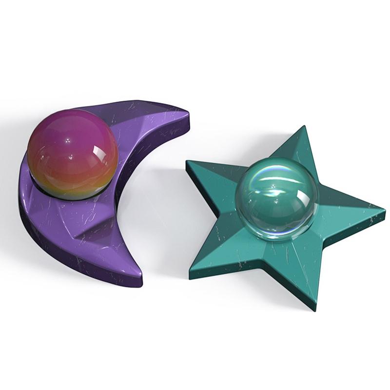 Star Moon-shaped Mold Resin Casting Candle Holder Silicone Mold Suitable for Epoxy Diy Candle Holder Family Table Decor