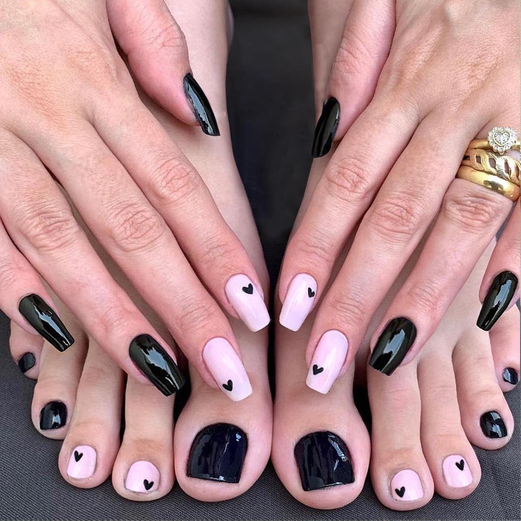 Manicure Wearing Armor Love Hands and Foots Manicure Finished Patch Fake Nail Set Wearing Armor