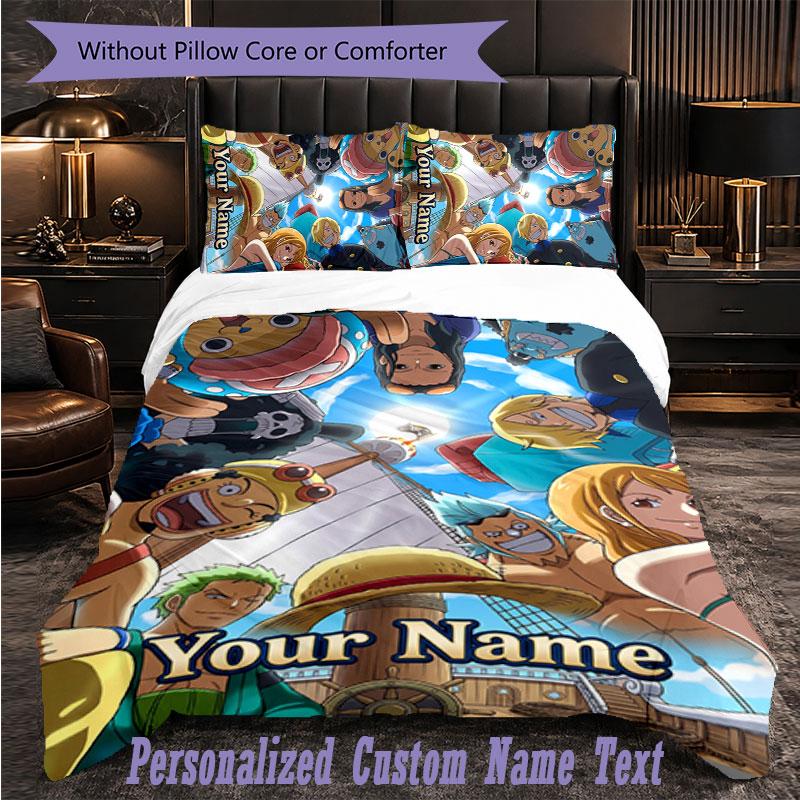 Personalized 3Pcs Bedding SetOne Piece Custom Text Duvet Cover Pillowcase Set Bedroom Gift
