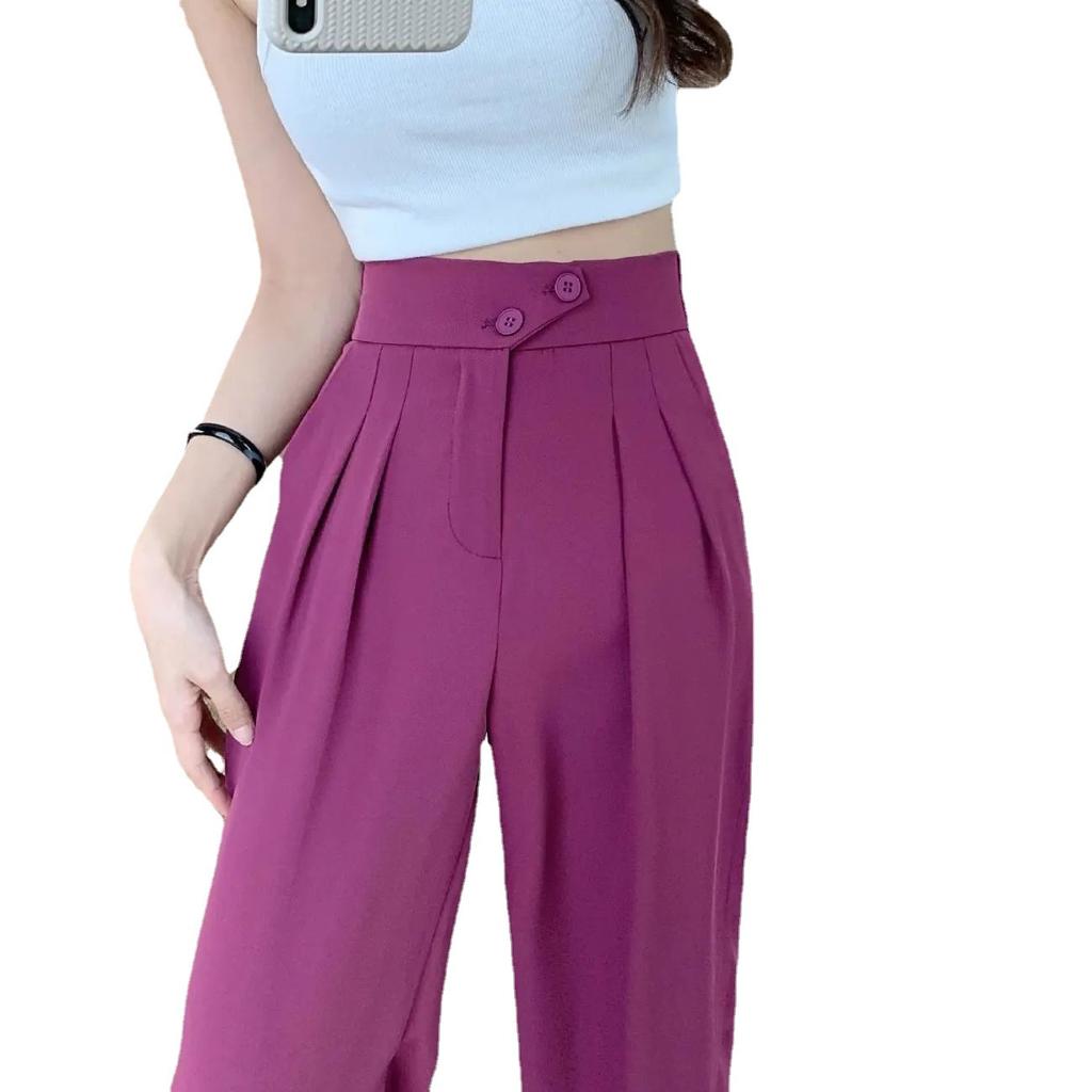 Suit Pants Children's Spring and Summer New High Waist To Cover The Belly and Show Thinness, Loose and Casual Wide Legs