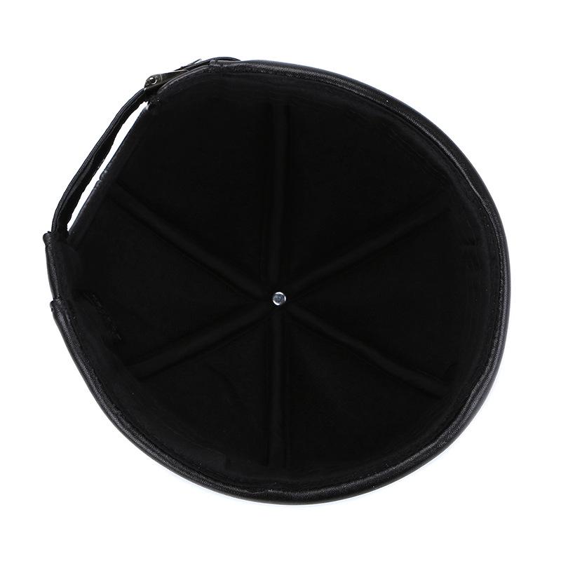 Regulowany Kapelusz ze Skóry Owczej Prawdziwej dla Osób w Średnim Wieku i Starszych - Ciepły Styl Pulowerowy Dziadka