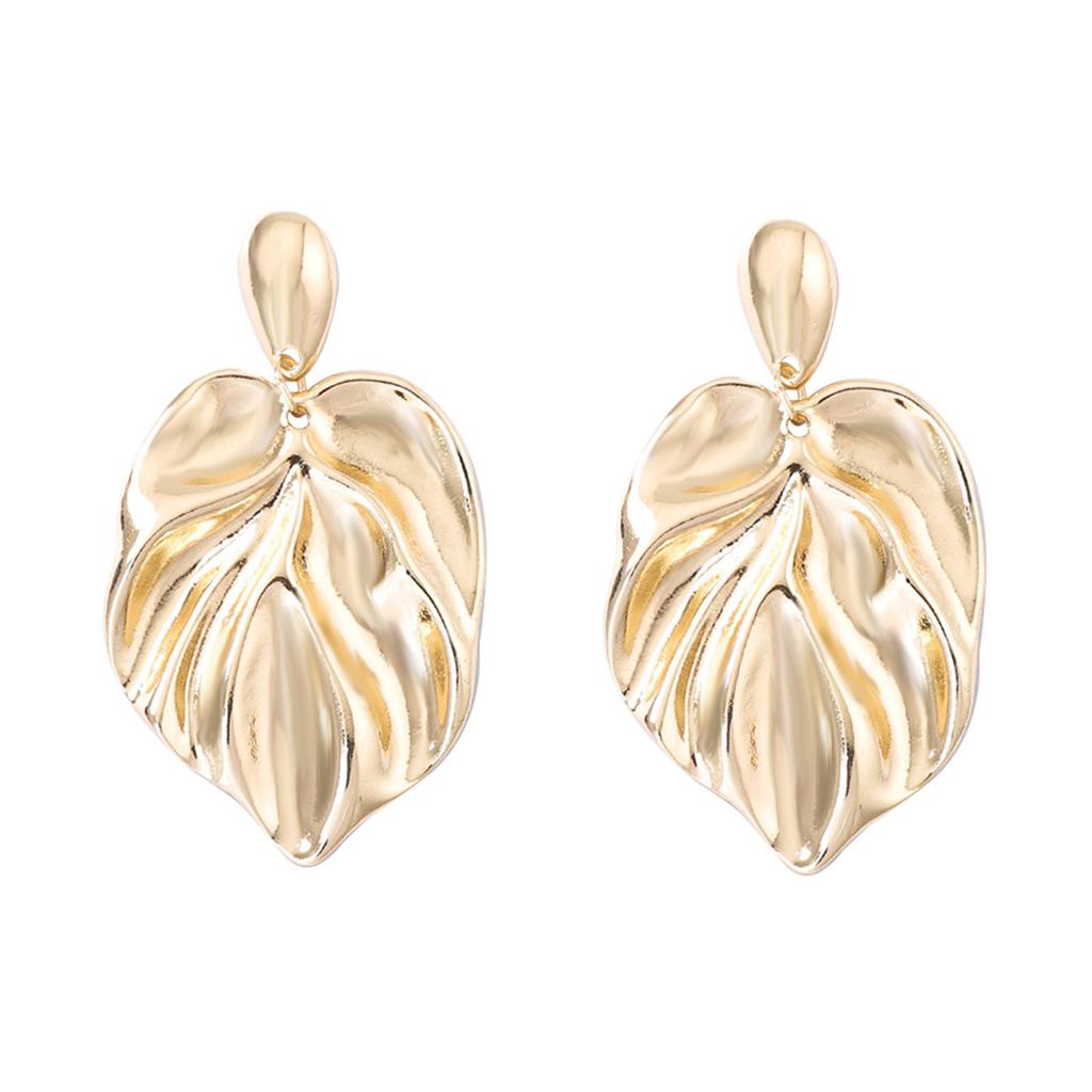 Trend Light Luxury High-end Sense Exquisite Alloy Leaf Earrings Fashionable Versatile Personality Simple Women's Earrings