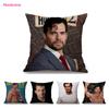 Seksowny przystojny super gwiazda Henry Cavill Muscle Man fani prezent bawełniana lniana Sofa rzuć poszewka na poduszkę sztuka dekoracyjna poszewka na poduszkę