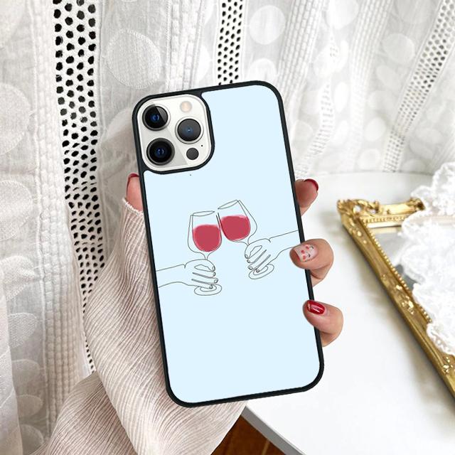 Rotwein Glas Handyhülle Für Samsung Galaxy S10 S22 S23 S24 Note 10 20 Lite S20 Plus S21 Ultra Rückseite