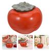 Handcrafted Ceramic Persimmon Shaped Tea Canister Airtight Storage Jar for Tea Coffee Snacks Home Store Decoration Wedding