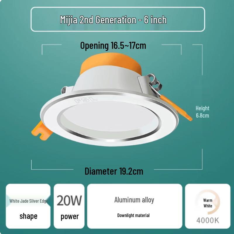 

ManYing 20W LED Recessed Downlight, High Brightness Silver Bezel