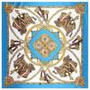 90*90cm Luxury Brand Women Silk Scarfs Royal Style Square Scarves Horseshoe  and Chain Printing Shawls For Ladies