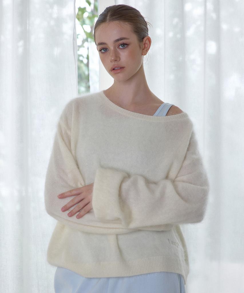 Leijiji Cloud Off-Shoulder Wool Knit (3 Colors)