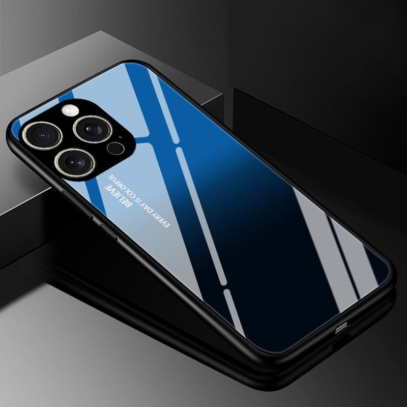 For iPhone 16 Pro Max Case Cover Tempered Glass Cases for Iphone 15 14 13 12 11 Pro Max X XS XR 7 8 Plus SE Hard Back Bumper