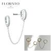 FLORATO 925 Silver Earrings Chain Tassel Pendant Earrings Zircon Silver Earrings for Women Trend Luxury Wedding Jewelry