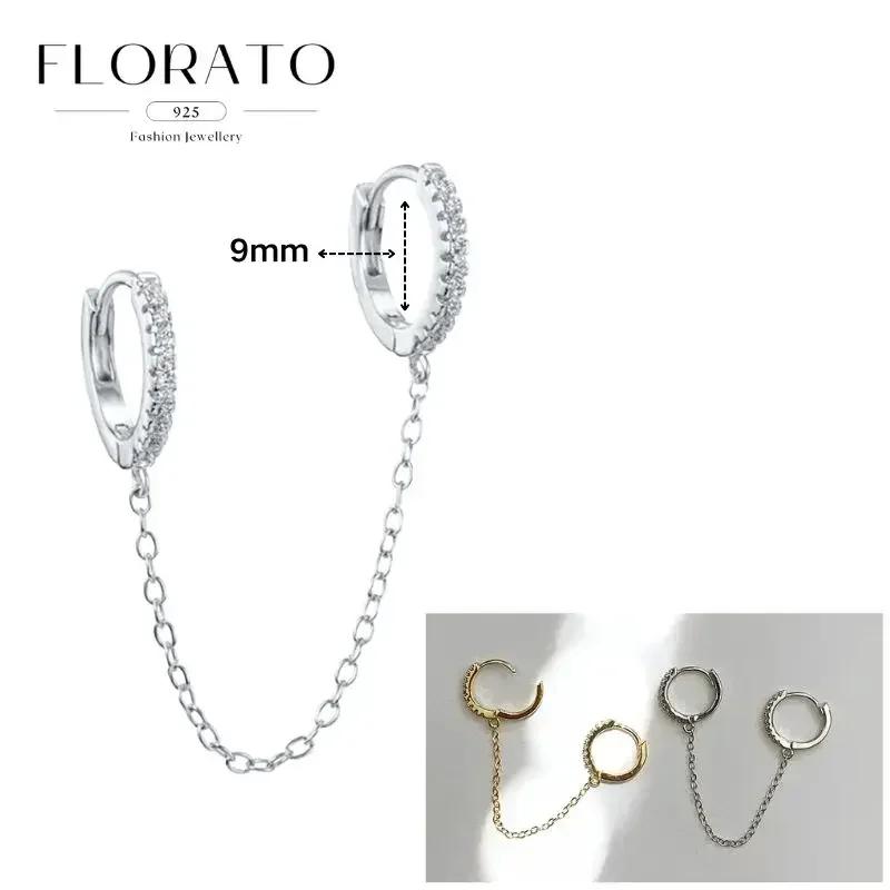 FLORATO 925 Silver Earrings Chain Tassel Pendant Earrings Zircon Silver Earrings for Women Trend Luxury Wedding Jewelry