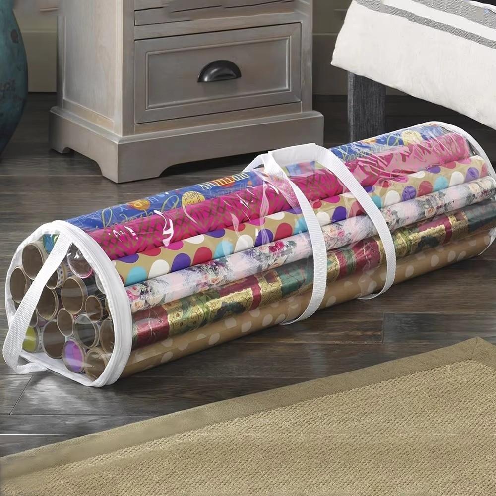 Przezroczysta torba do pakowania prezentów z uchwytem, przechowywanie pod łóżkiem, nowa torba do przechowywania papieru do pakowania