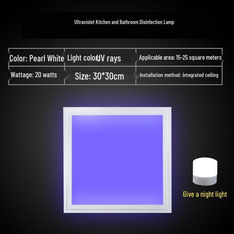 Ceiling-Mounted Ultraviolet Germicidal Panel Light for Bathroom & Kitchen
