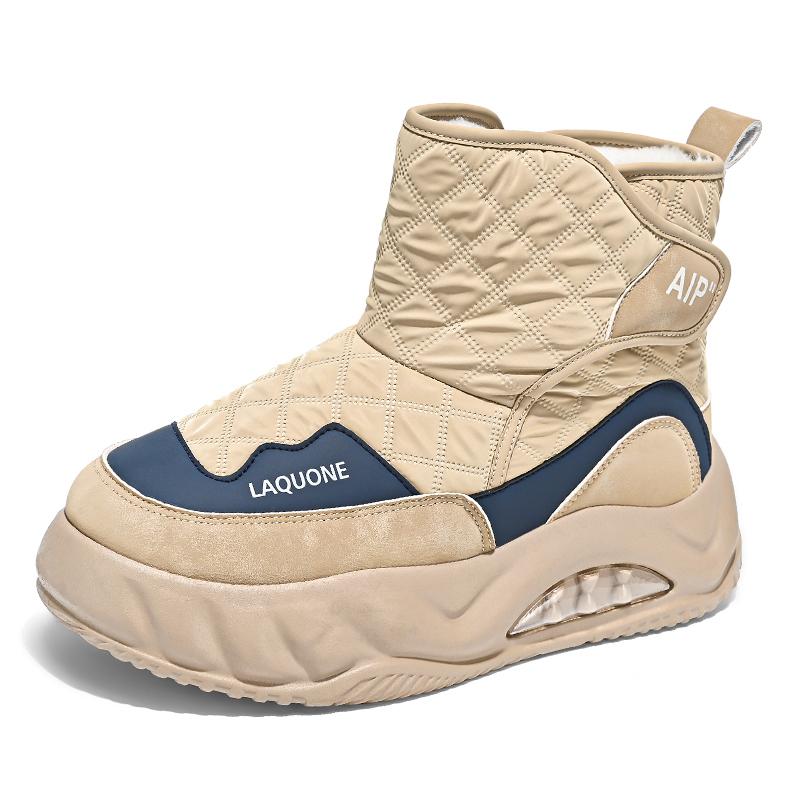 2024 New High Top Fleece Warm and Comfortable Snow Boots, Fashionable and Versatile Men's and Teenagers' Winter Cotton Shoes