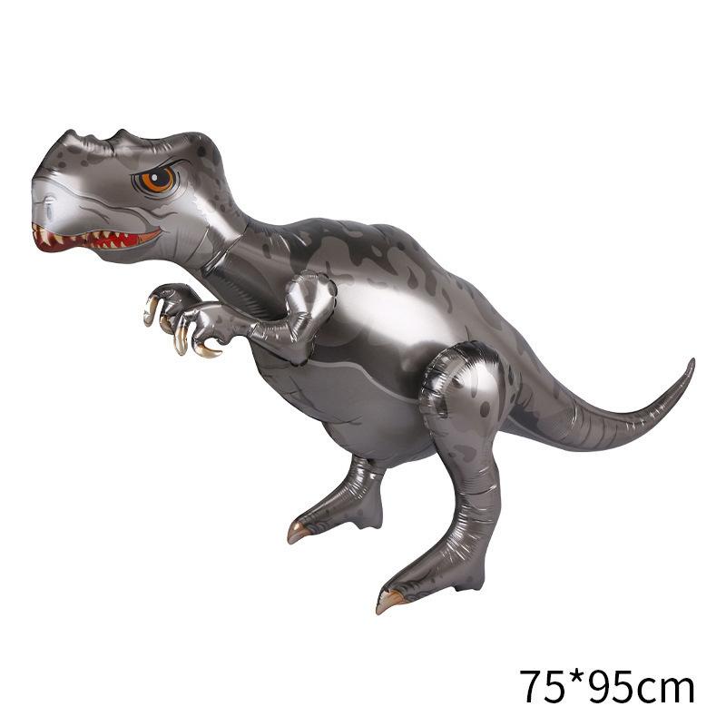 Simulation 4D Dinosaur Aluminum Film Balloon Splicing Assembly Toy Balloon Jurassic World Theme Decoration