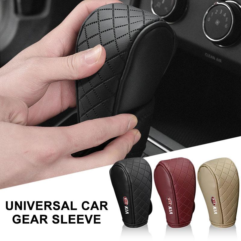 1Pcs Car Gear Shift Cover Leather Shift Lever Cover Gearbox Shifter Knob Protective For Kia Ceed Sportage Niro Optima Picanto Rio Morning Forte K8