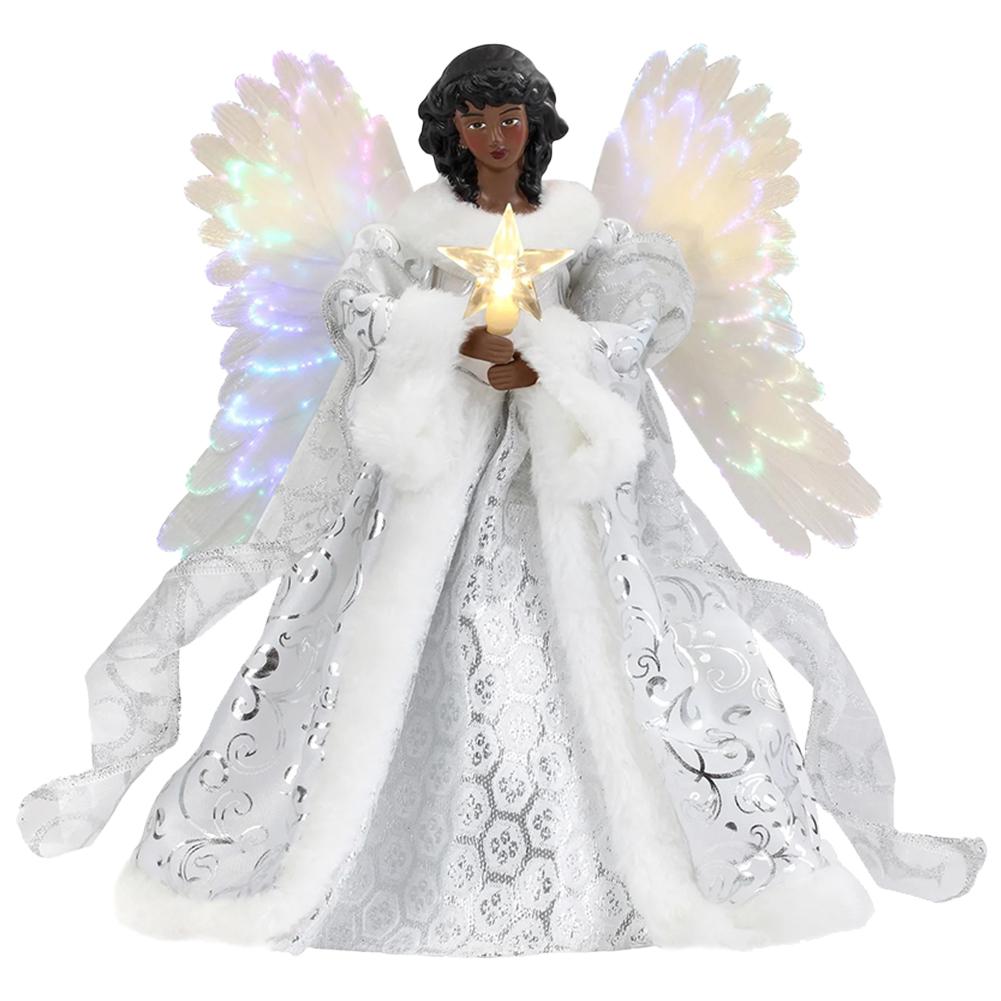 Angel Tree Topper Pendant Angel Xmas Tree Topper Decorative with Lights Christmas Tree Topper for Indoor Office Tree Decoration