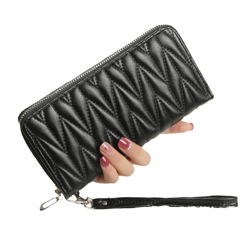 Ladies' Wallet Zipper Handbag Fashion European and American Wallet Large Capacity Soft Leather Change Phone Bag