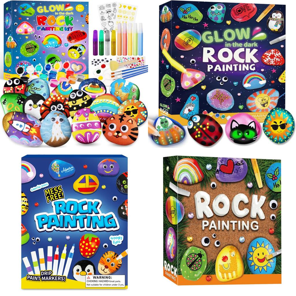 Handpainted Rock Art Kit For Kids Creative Diy Colorful Painting Educational Toy Set