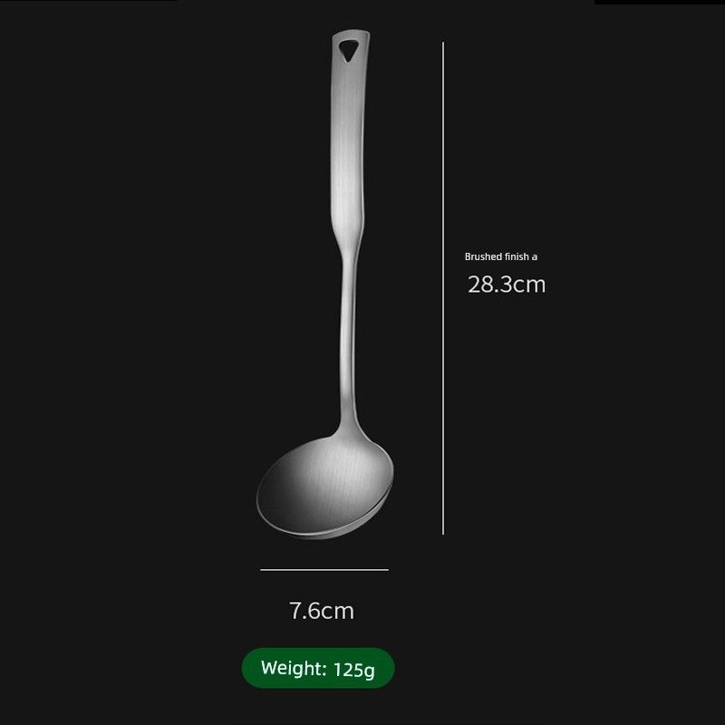 Stainless Steel Spoon Set with Long Handle, Soup Spoon, Strainer Spoon, Soup Ladle, Soup Strainer, Serving Spoon Holder, Hot Pot Strainer, Iron Ladle Square Handle Spoon (Sanded) 304 Stainless Steel