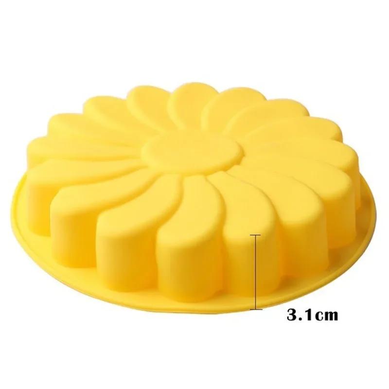 DIY 3D Fondant Silicone Cake Molds Sunflower Baking Dish Bakeware Cookie Mould Pastry Cake Decorating Tool Kitchen Accessories
