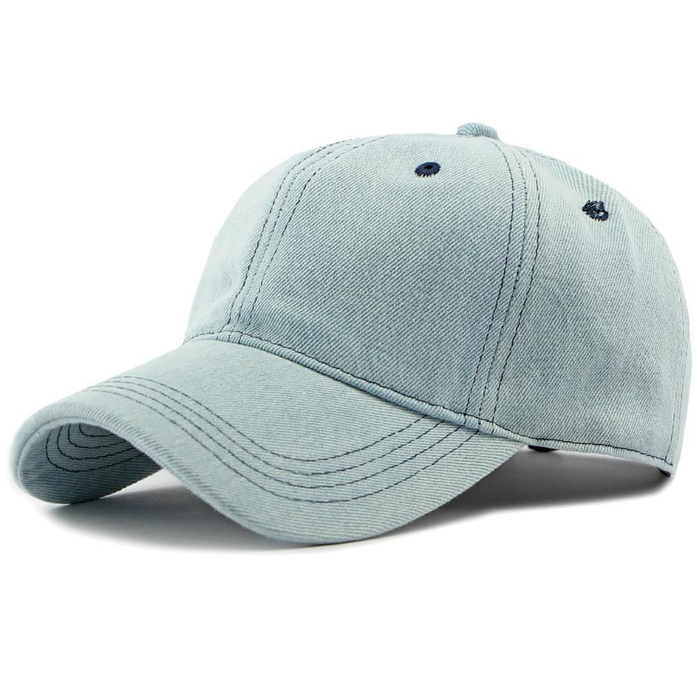 HT4391 Baseball Cap Men Women Cotton Denim Baseball Hat Classic Solid 6 Panels Snapback Cap for Men Women Adjustable Hip Hop Cap