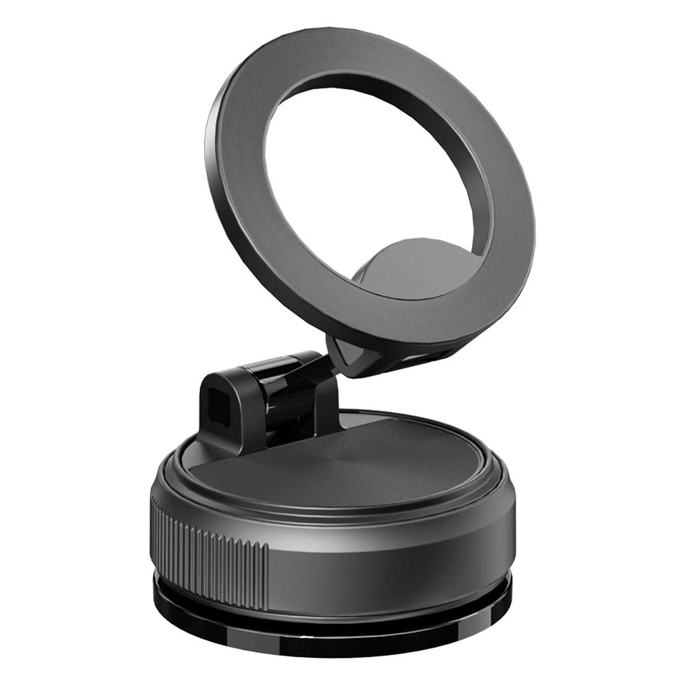 

360° Foldable Vacuum Magnetic Phone Holder, Magnetic Car Phone Mount, Hands-Free Suction Cup Phone Holder for Smooth Surface/Car чёрный