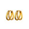 Stainless Steel Circle Earrings For Women Gold Aesthetic Zircon Earring Wedding Christmas Fashion Jewelry Accessories Gift