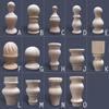 European Solid Wood Furniture Legs - Carved Cylindrical, Round, and Roman Column Decorative Bed Posts