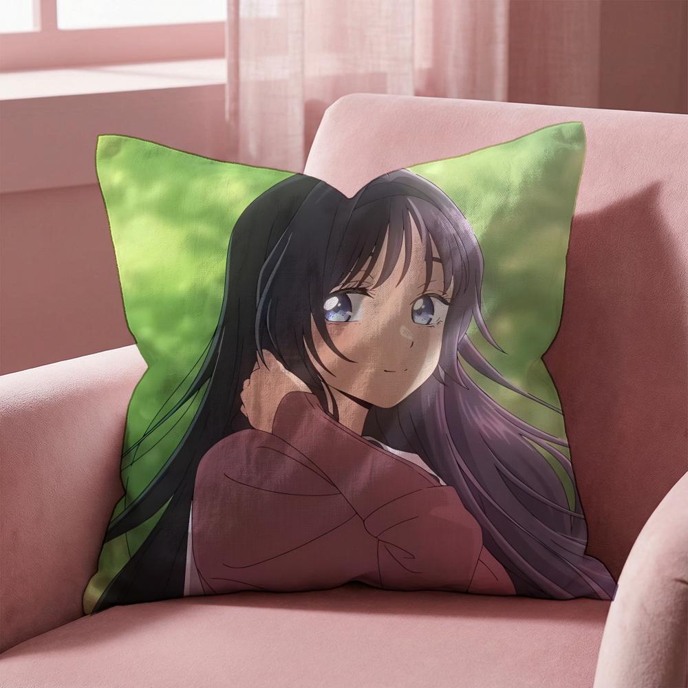 Cute K-Kaoruko W-Waguri Cushion Cover Multi-Scene Pillow Cover for Home & Car - Reversible, Soft & Durable for Daily Use