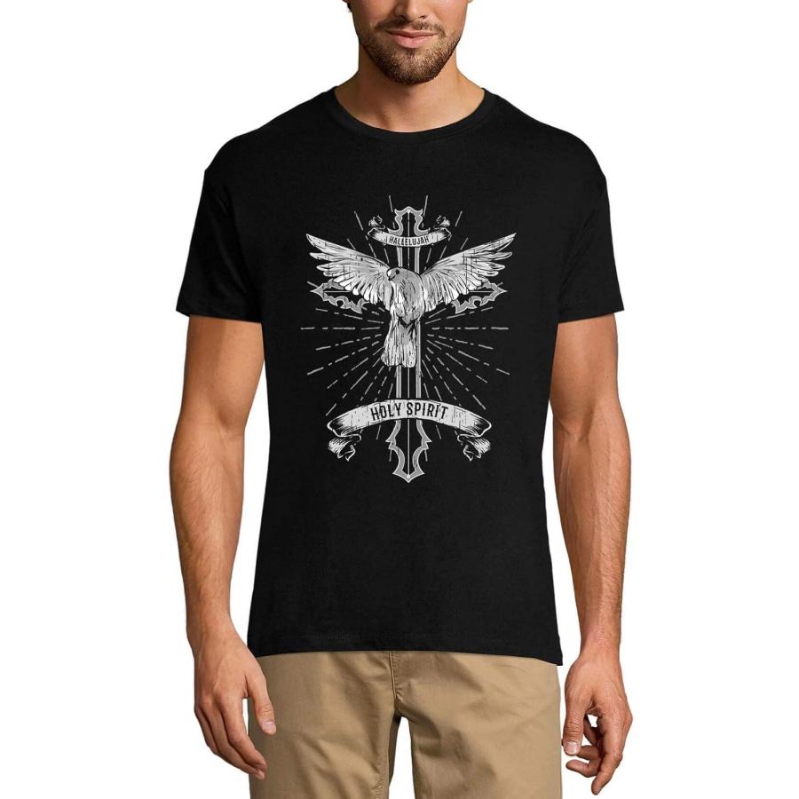 УЛЬТРАБАЗОВАЯ Мужская футболка с принтом Аллилуйя Святой Дух - Голубь и Крест Религиозная Экологичная Ограниченная Серия Короткая XXXXXL чёрный