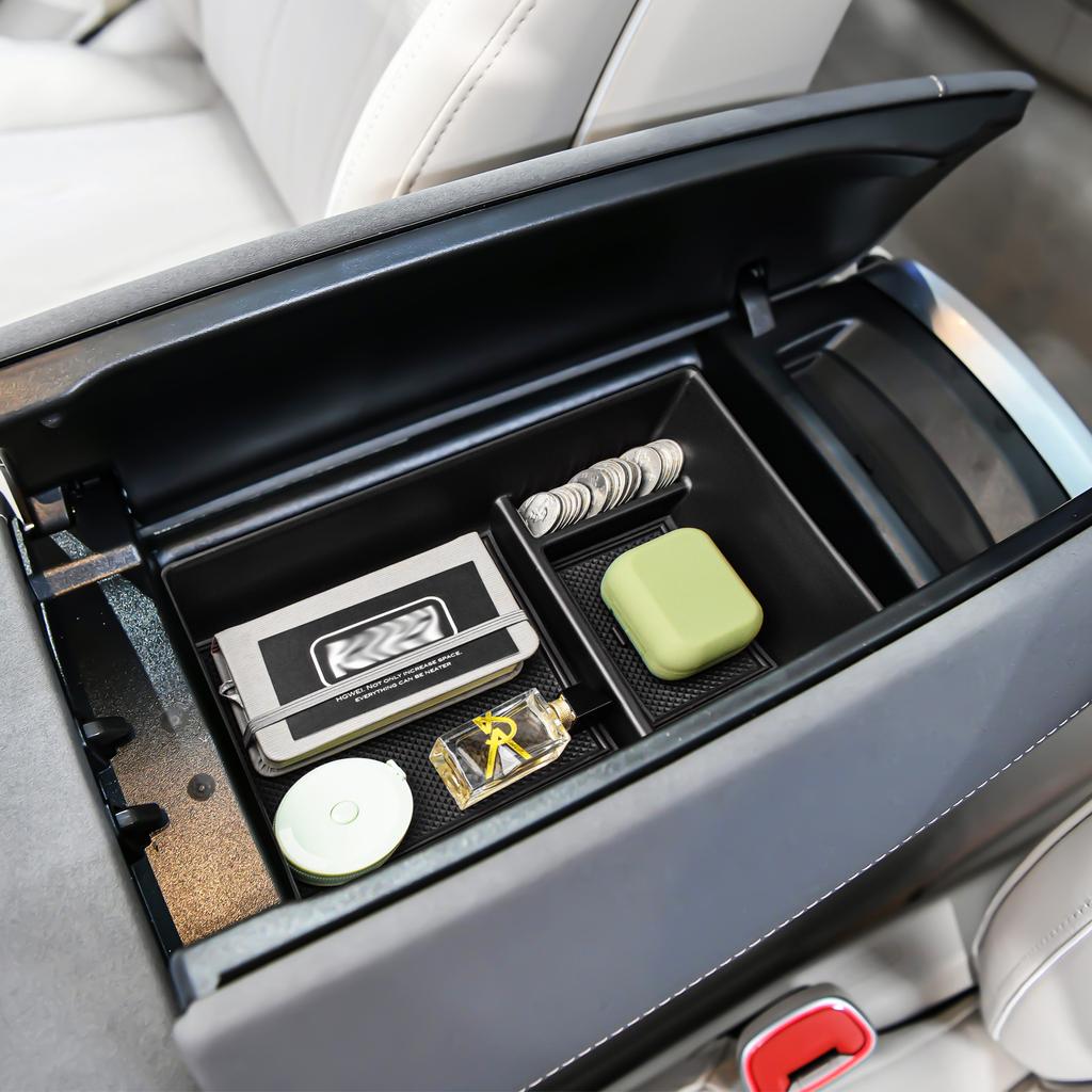 Center Console Organizer for 2025 Mercedes Benz EQE 350 Armrest Storage Car Box Center Console Tray ABS Accessories Storage Box