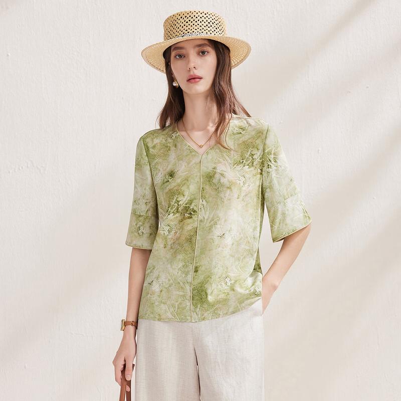Zhaojun New Chinese Style Printed Mulberry Silk Top
