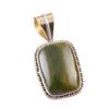 Natural Ocean Jasper 925 Solid Sterling Silver TwoTone Gift Pendant 1.25" b2M61