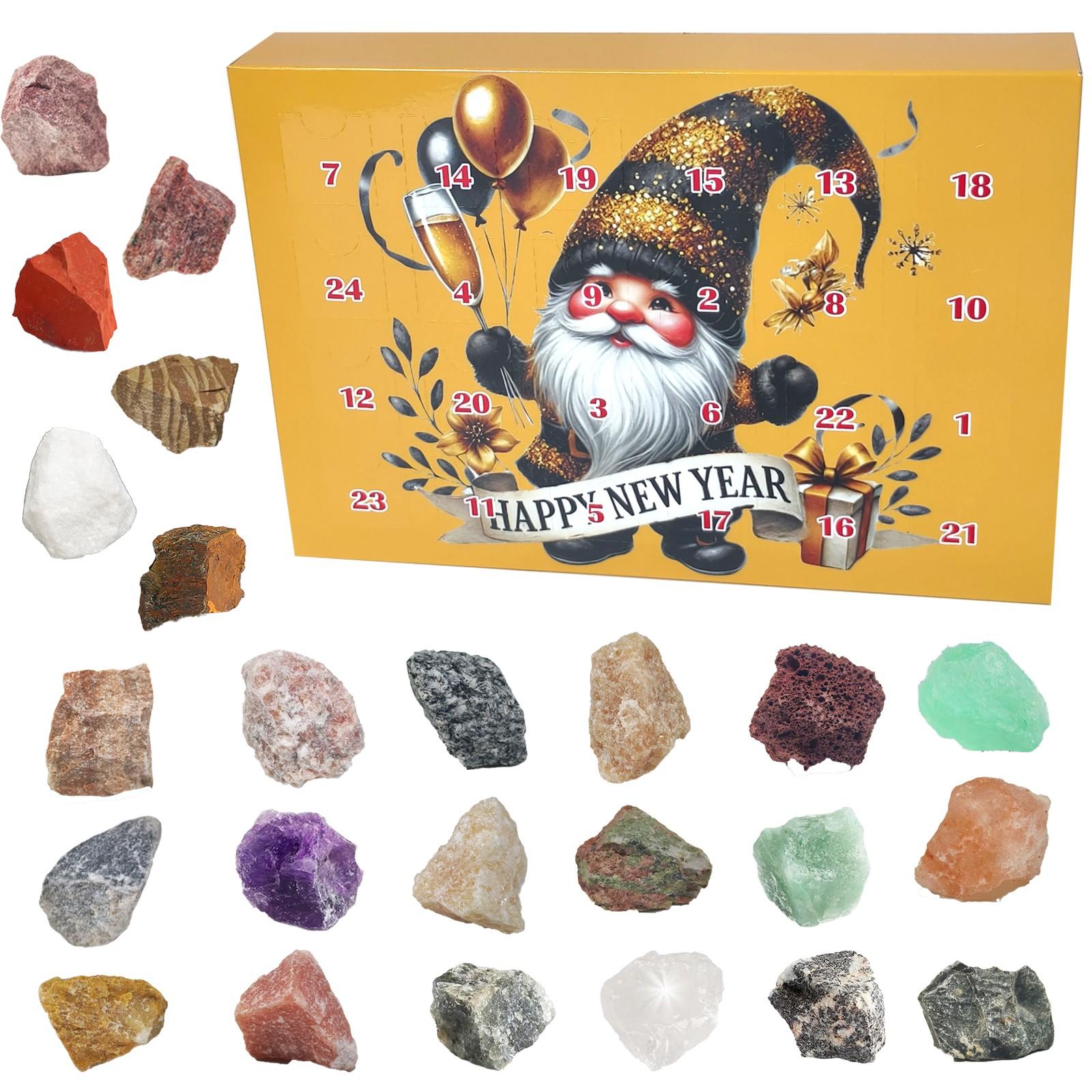 

Рождественский календарь прибытия Dwarf 24 Christmas Stone Blind-Box жёлтый