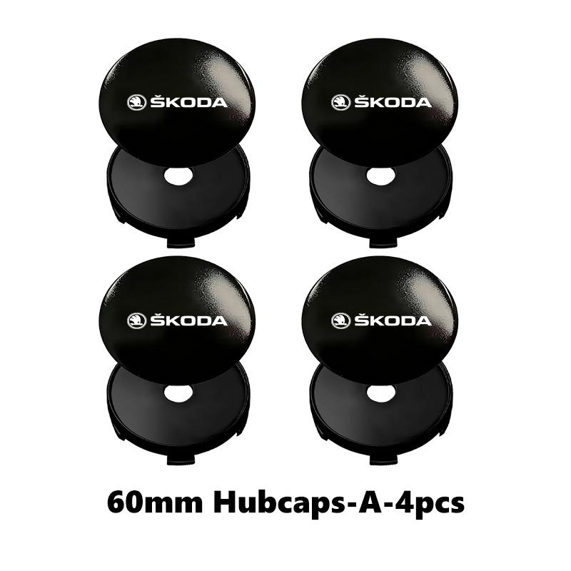 AAAAG1 Car Styling Wheel Center Hub Cap Badge Emblem Sticker Accessories For Skoda Fabia Kamiq Superb Scala Enyaq-iV MK3 VisionS Yeti