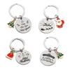 Świąteczny brelok z kółkiem na klucze Noworoczny świąteczny wisiorek Prezent Materiał ze stali nierdzewnej Prezent świąteczny