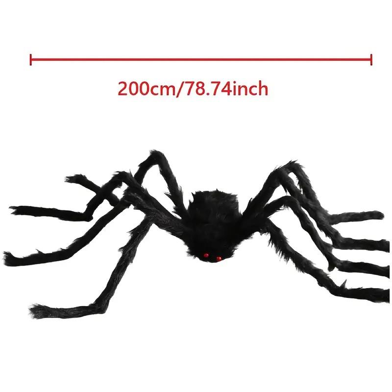 Halloween Big Plush Spider Horror Halloween Decoration Party Prop Outdoor Giant Spider Decor 30-200cm Chamber Prank Black Spider