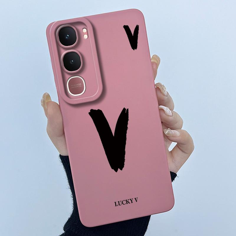 For Vivo Y21d Case Cover Lucky Initial Letter Silicone Soft Matte Phone Bumper for Vivo Y21d Y 21d VivoY21d 4G 5G 2025 Casing
