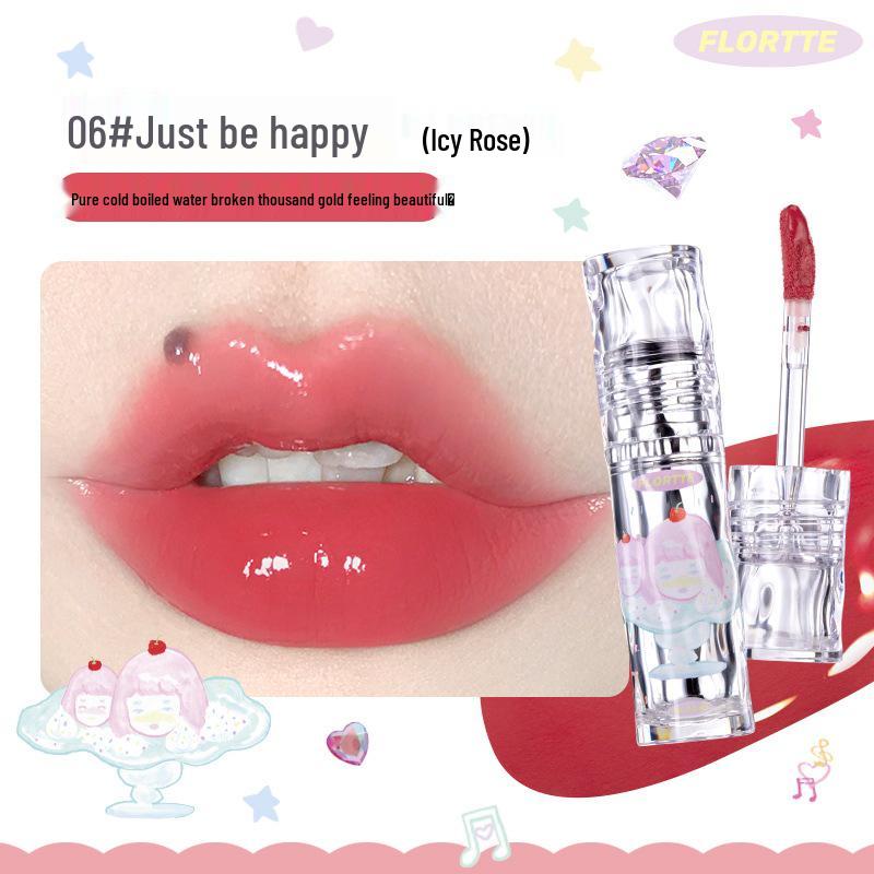 FLORTTE Girls' Dormitory Watery Light Lip Lacquer - So Beautifully Amelia: Transfer-resistant Mirror Gloss