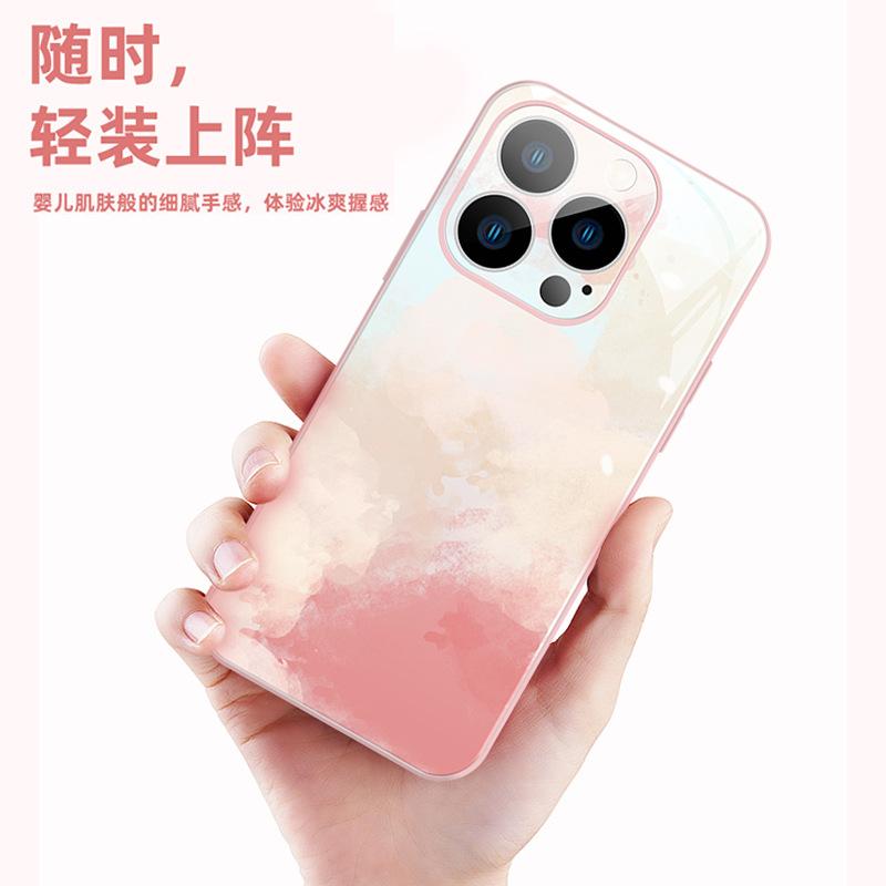 Applicable to Apple 16Pro mobile phone case, the new iphone16 desert gold 15 simple watercolor creative 14/13 comes with