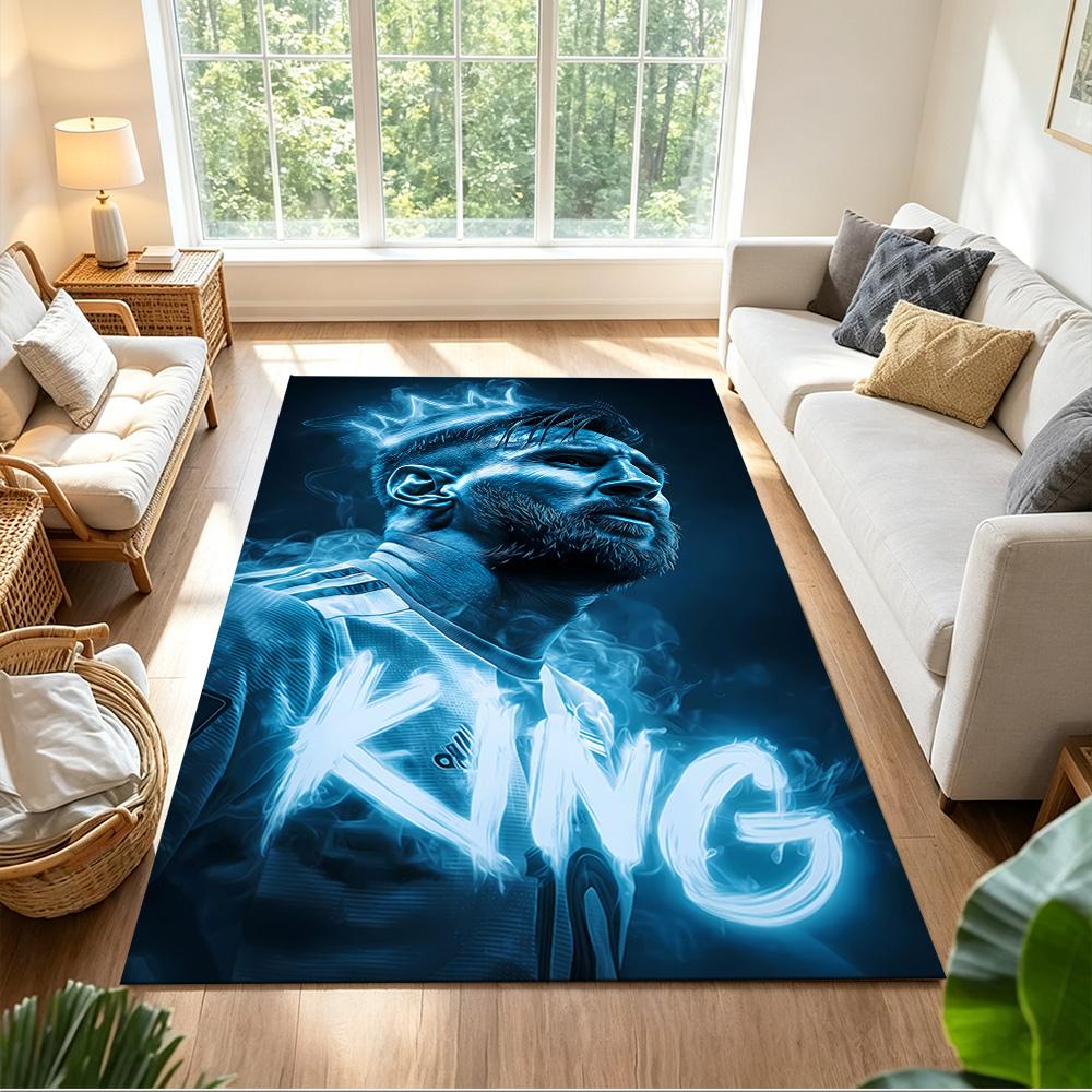 Lionel Messi Soccer Legend Carpet Design for Game Room Entryway Outdoor Study room Antislip Carpet Decorate Offices