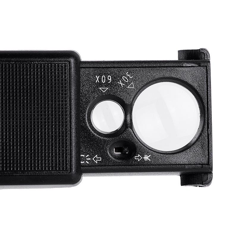 30-60x HD LED Mini Tragbare Lupe für Schmuck, Jade, Kalligraphie, Malerei, Briefmarken und geologische Inspektion.