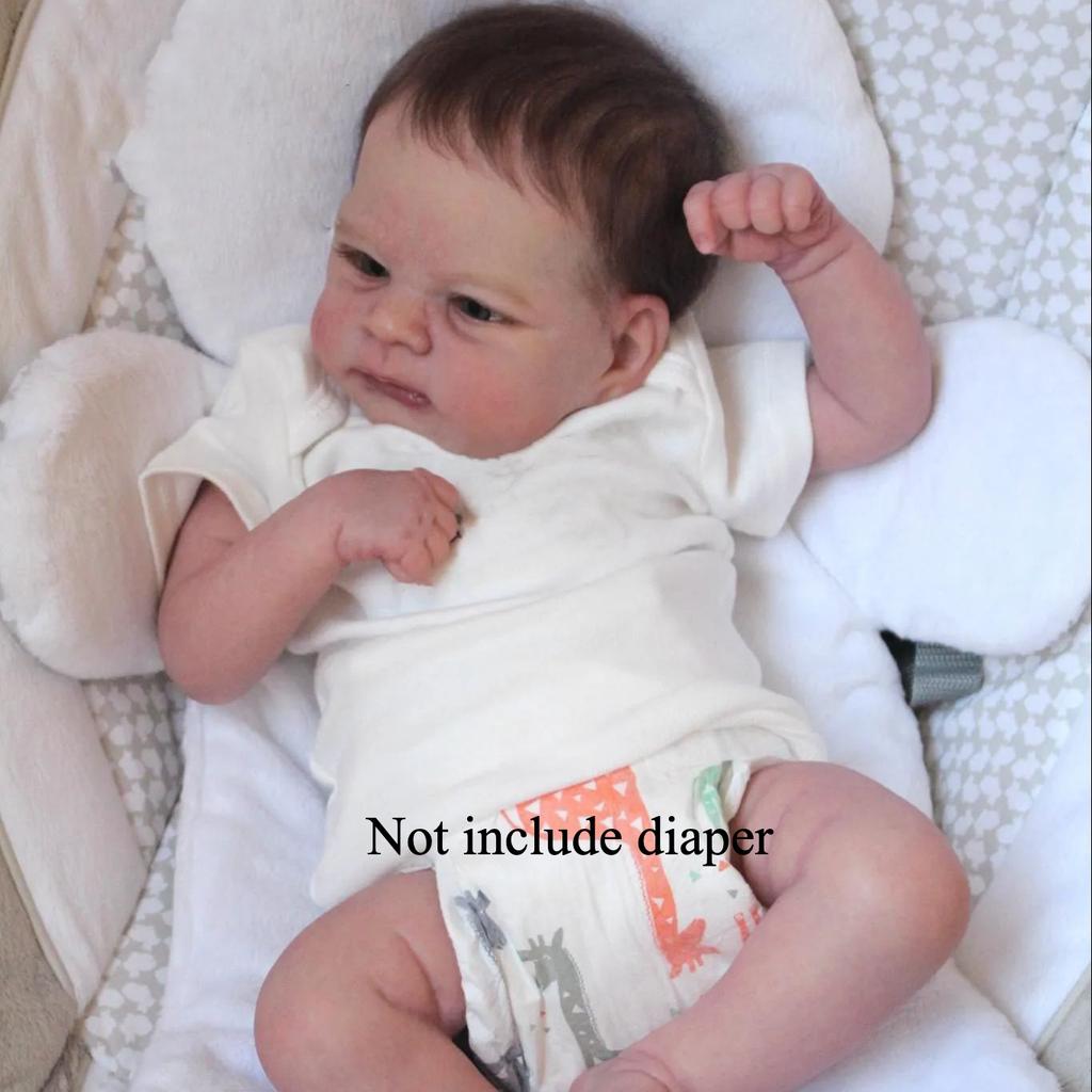 BZDOLL Realistic 18inch 45cm Soft Vinyl Reborn Cloth Body Baby Doll Girl Princess Newborn Baby Toy for Kids Dress Up Doll with 3D Skin Visible Veins