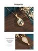 Cloisonné Enamel Necklace with 24K Gold-Plated Copper and Imitation Hetian Jade Pendant: Chinese Style Qipao Hanfu Accessory
